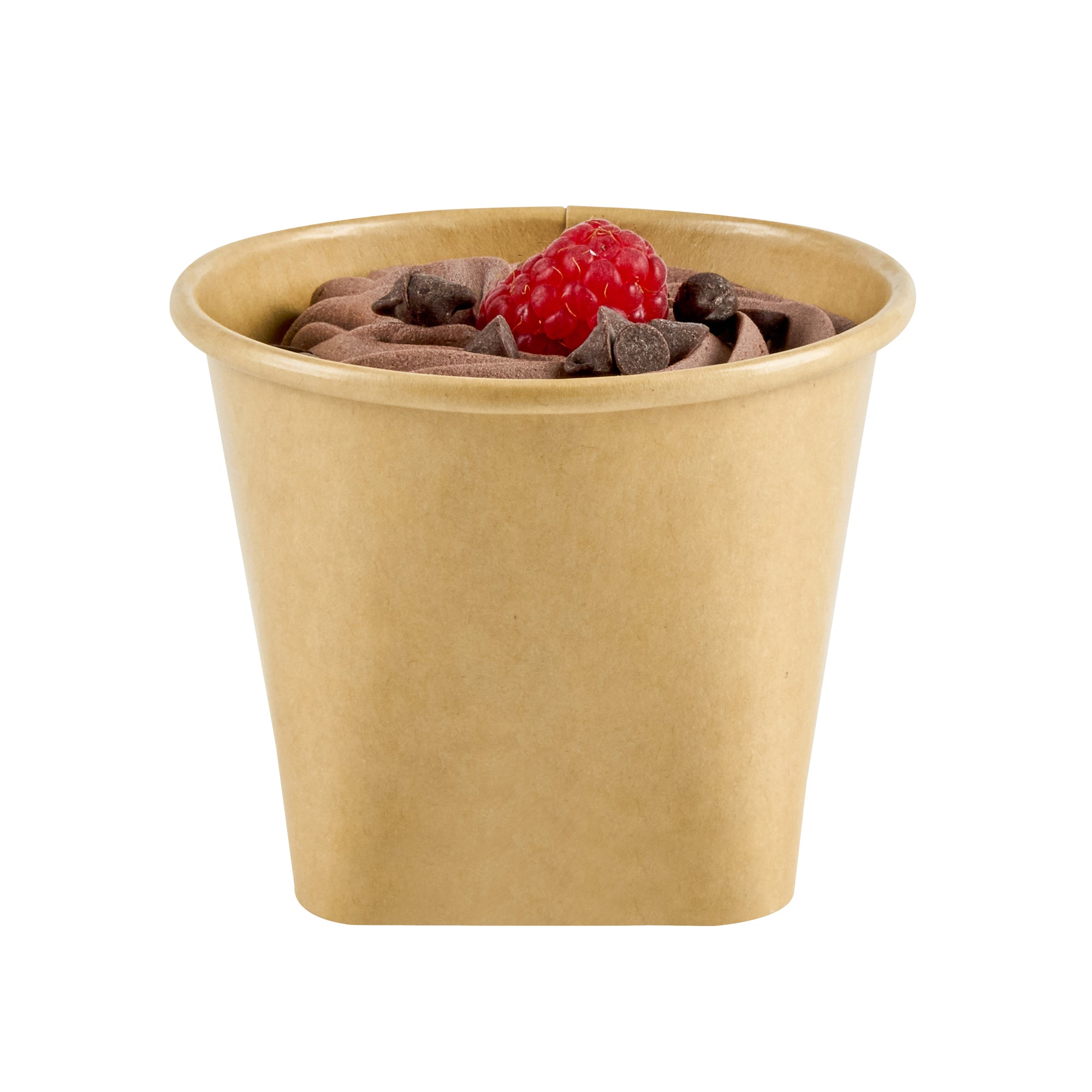 Coppetta 6 oz Round Kraft Paper To Go Cup - with Square Bottom - 3 1/2" x 3 1/2" x 2 1/2" - 200 count box