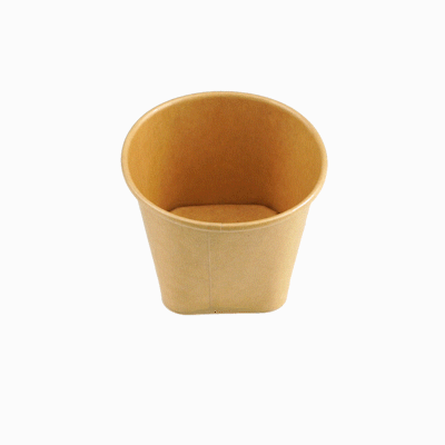 Coppetta 6 oz Round Kraft Paper To Go Cup - with Square Bottom - 3 1/2" x 3 1/2" x 2 1/2" - 200 count box