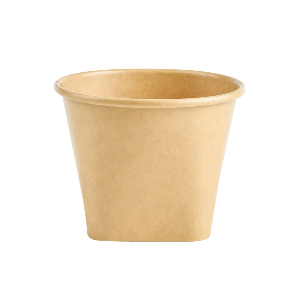 Coppetta 6 oz Round Kraft Paper To Go Cup - with Square Bottom - 3 1/2" x 3 1/2" x 2 1/2" - 200 count box