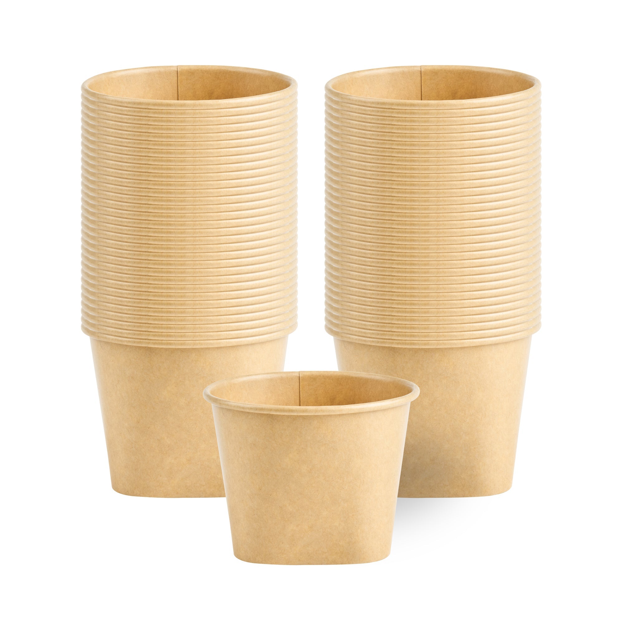 Coppetta 12 oz Round Kraft Paper To Go Cup - with Square Bottom - 3 3/4" x 3 3/4" x 2 3/4" - 200 count box