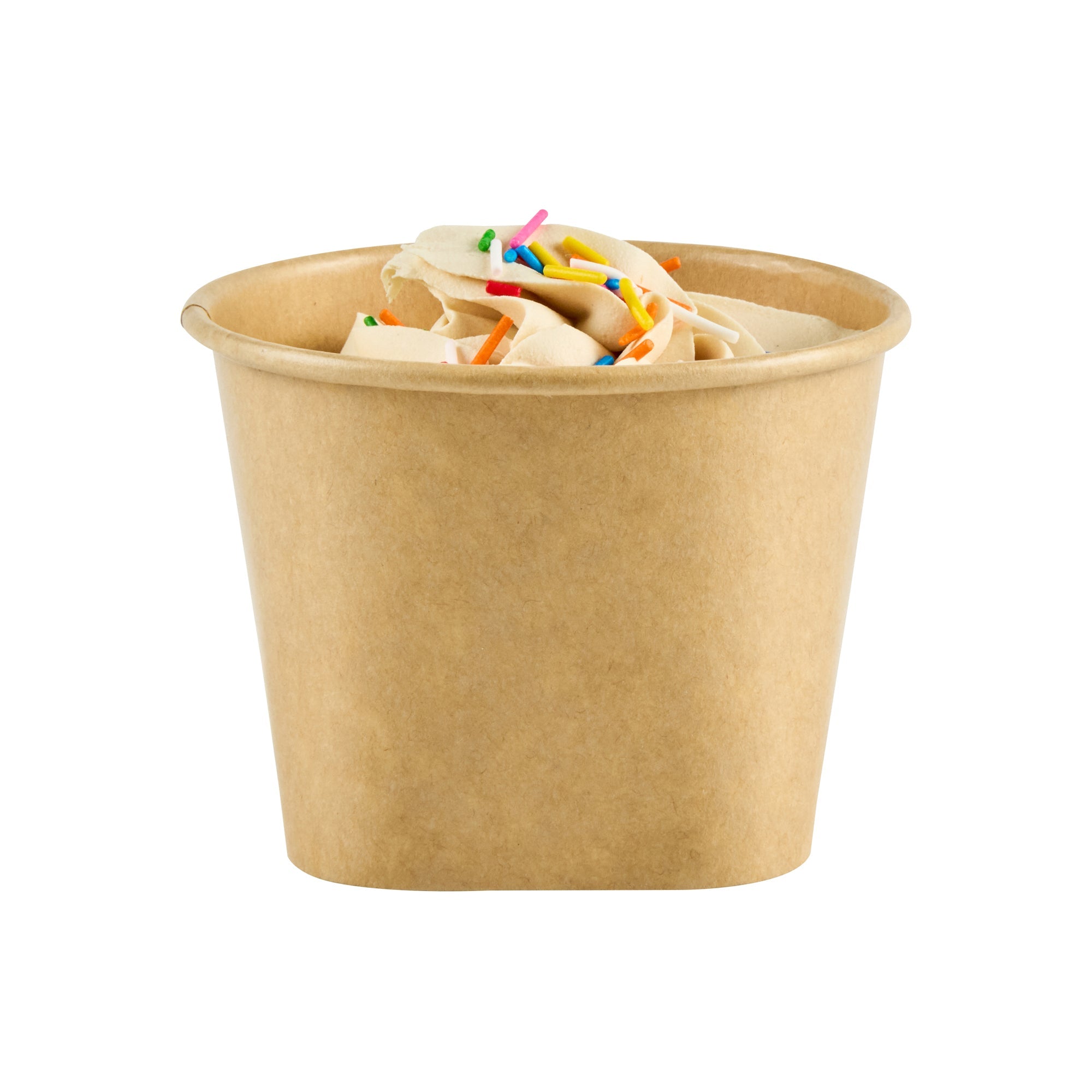 Coppetta 12 oz Round Kraft Paper To Go Cup - with Square Bottom - 3 3/4" x 3 3/4" x 2 3/4" - 50 count box
