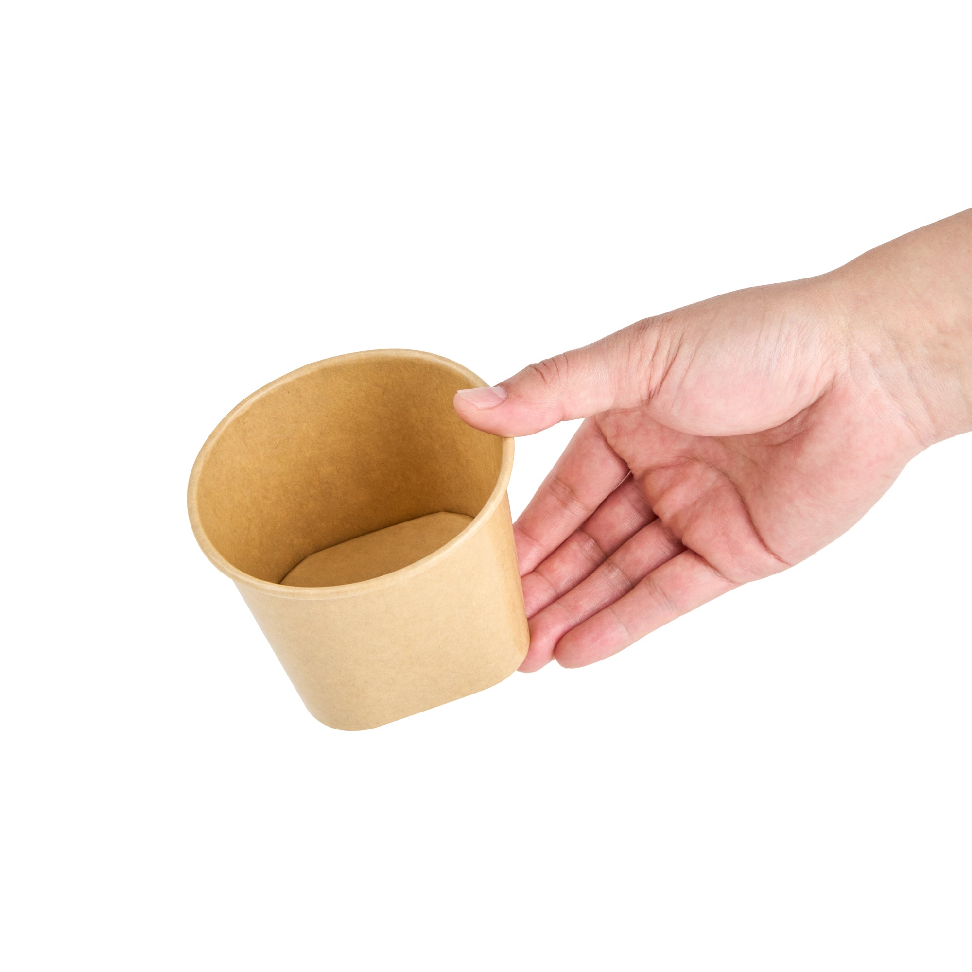 Coppetta 12 oz Round Kraft Paper To Go Cup - with Square Bottom - 3 3/4" x 3 3/4" x 2 3/4" - 200 count box