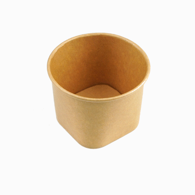 Coppetta 12 oz Round Kraft Paper To Go Cup - with Square Bottom - 3 3/4" x 3 3/4" x 2 3/4" - 200 count box