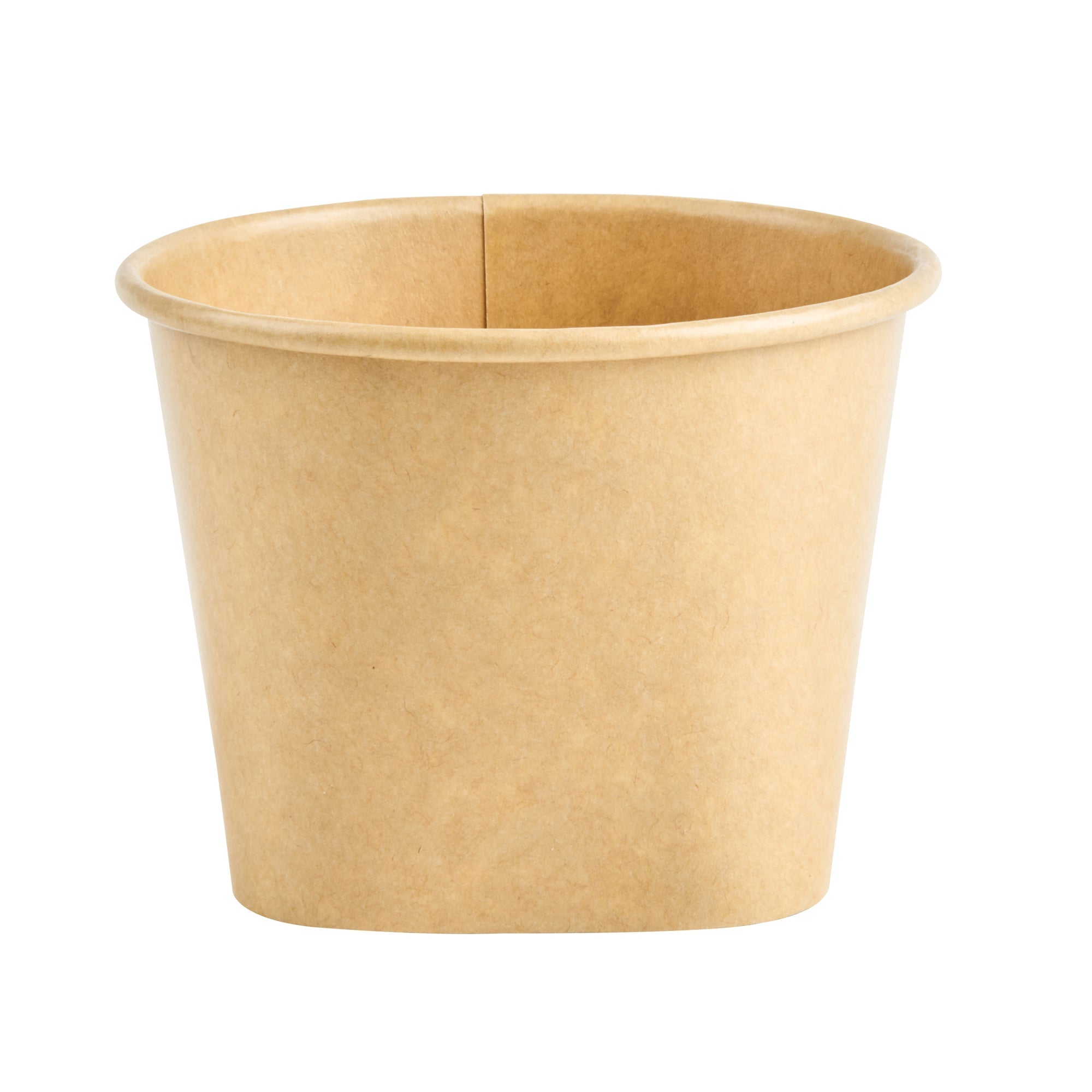 Coppetta 12 oz Round Kraft Paper To Go Cup - with Square Bottom - 3 3/4" x 3 3/4" x 2 3/4" - 200 count box