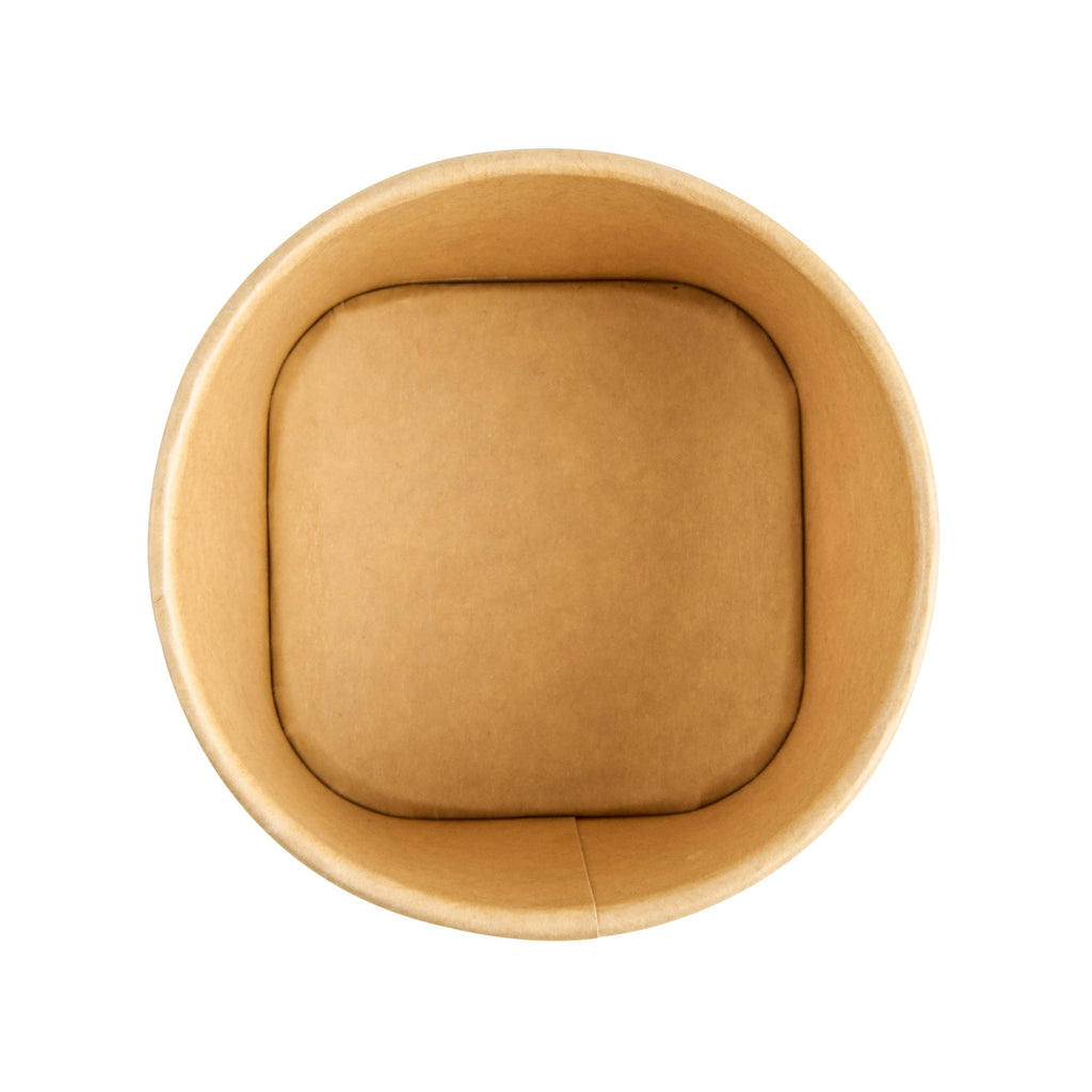 Coppetta 12 oz Round Kraft Paper To Go Cup - with Square Bottom - 3 3/4" x 3 3/4" x 2 3/4" - 200 count box