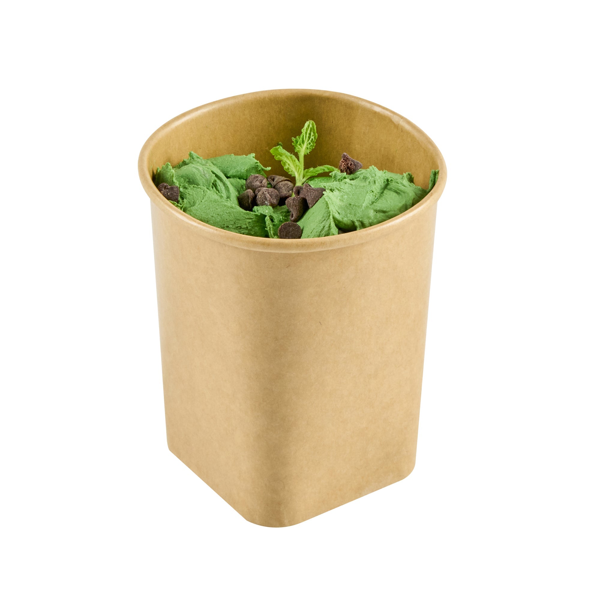 Coppetta 13 oz Round Kraft Paper To Go Cup - with Square Bottom - 3 1/2" x 3 1/2" x 4" - 200 count box