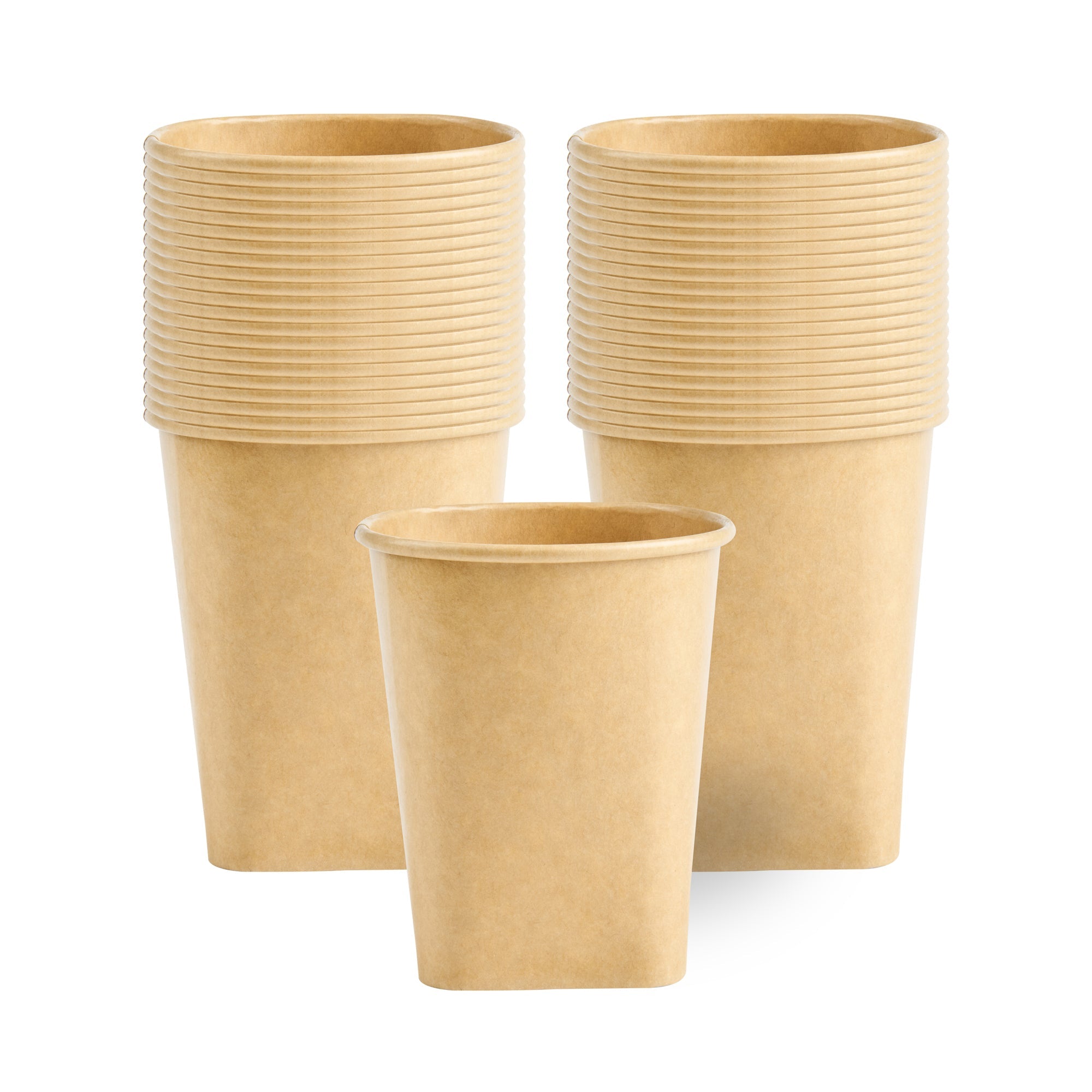 Coppetta 13 oz Round Kraft Paper To Go Cup - with Square Bottom - 3 1/2" x 3 1/2" x 4" - 200 count box