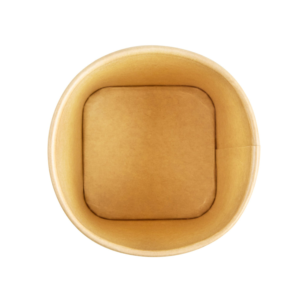 Coppetta 13 oz Round Kraft Paper To Go Cup - with Square Bottom - 3 1/2" x 3 1/2" x 4" - 50 count box