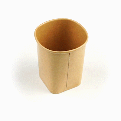 Coppetta 13 oz Round Kraft Paper To Go Cup - with Square Bottom - 3 1/2" x 3 1/2" x 4" - 200 count box
