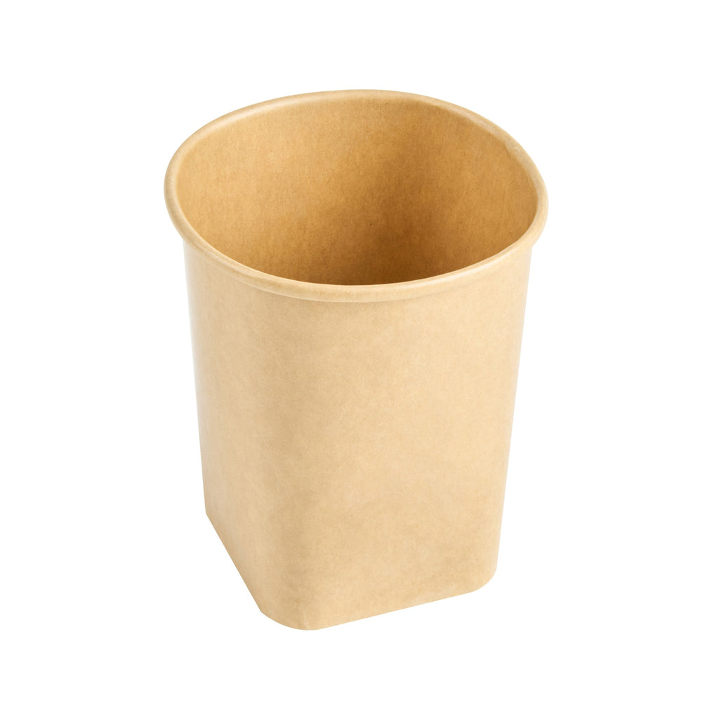 Coppetta 13 oz Round Kraft Paper To Go Cup - with Square Bottom - 3 1/2" x 3 1/2" x 4" - 200 count box