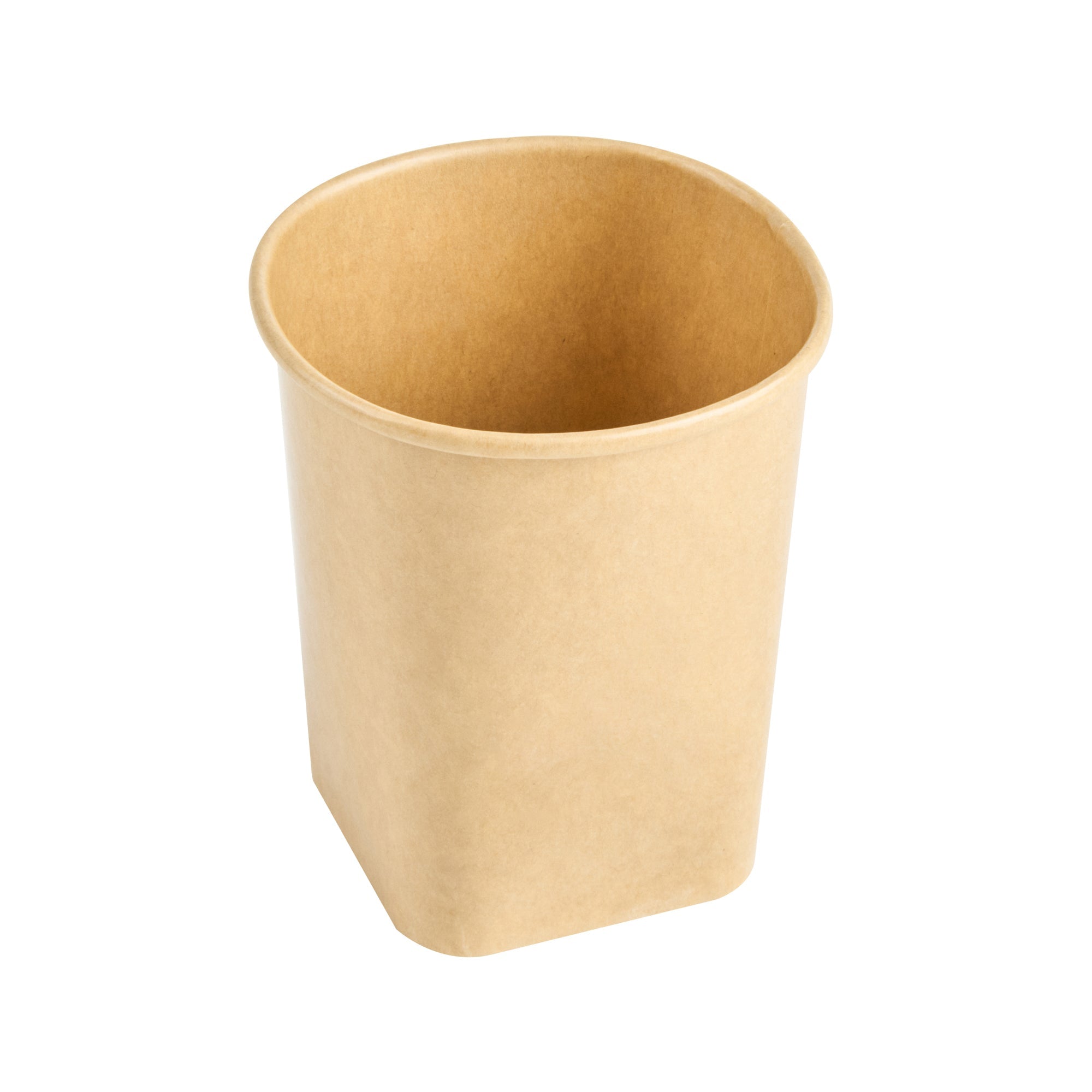 Coppetta 13 oz Round Kraft Paper To Go Cup - with Square Bottom - 3 1/2" x 3 1/2" x 4" - 200 count box