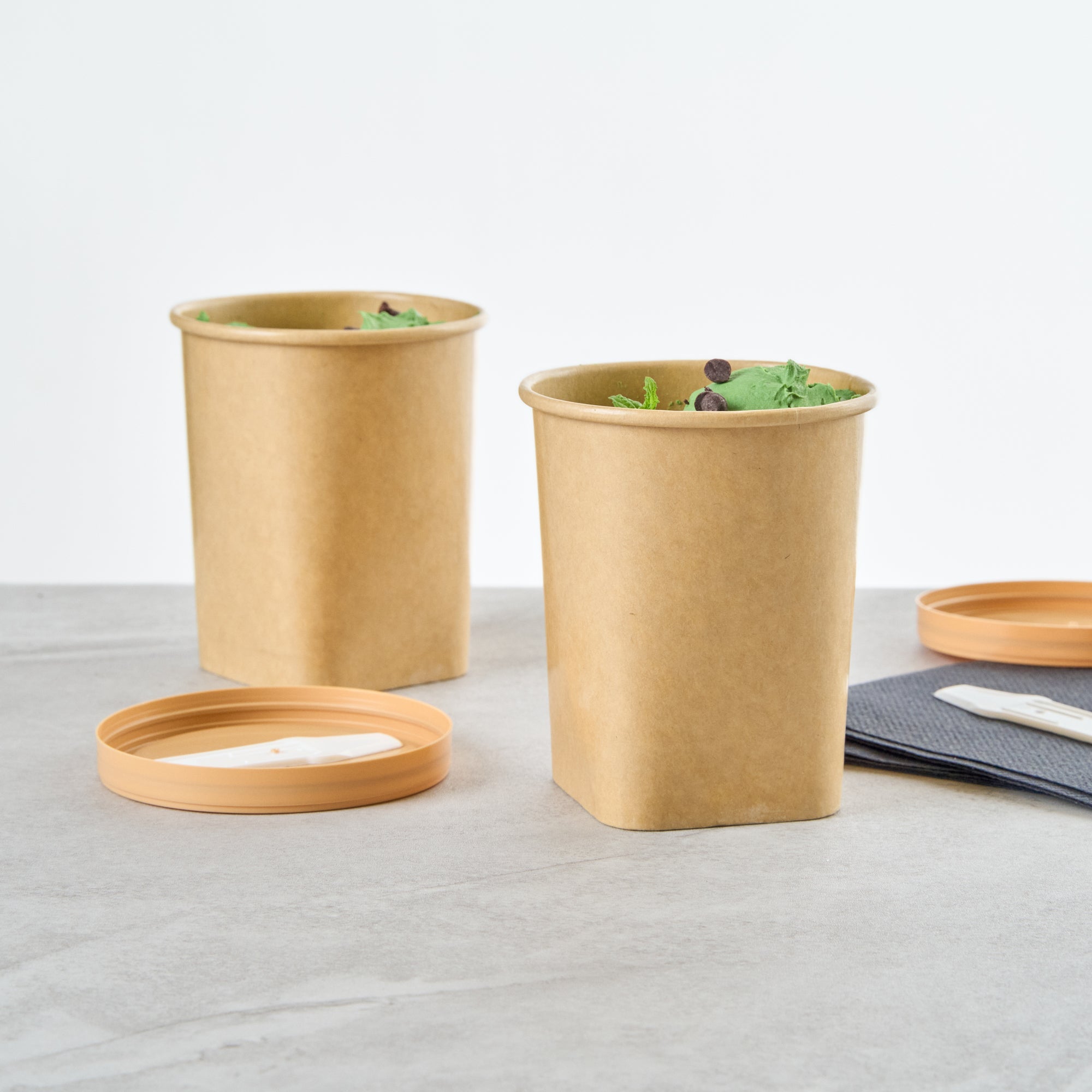 Coppetta 13 oz Round Kraft Paper To Go Cup - with Square Bottom - 3 1/2" x 3 1/2" x 4" - 200 count box