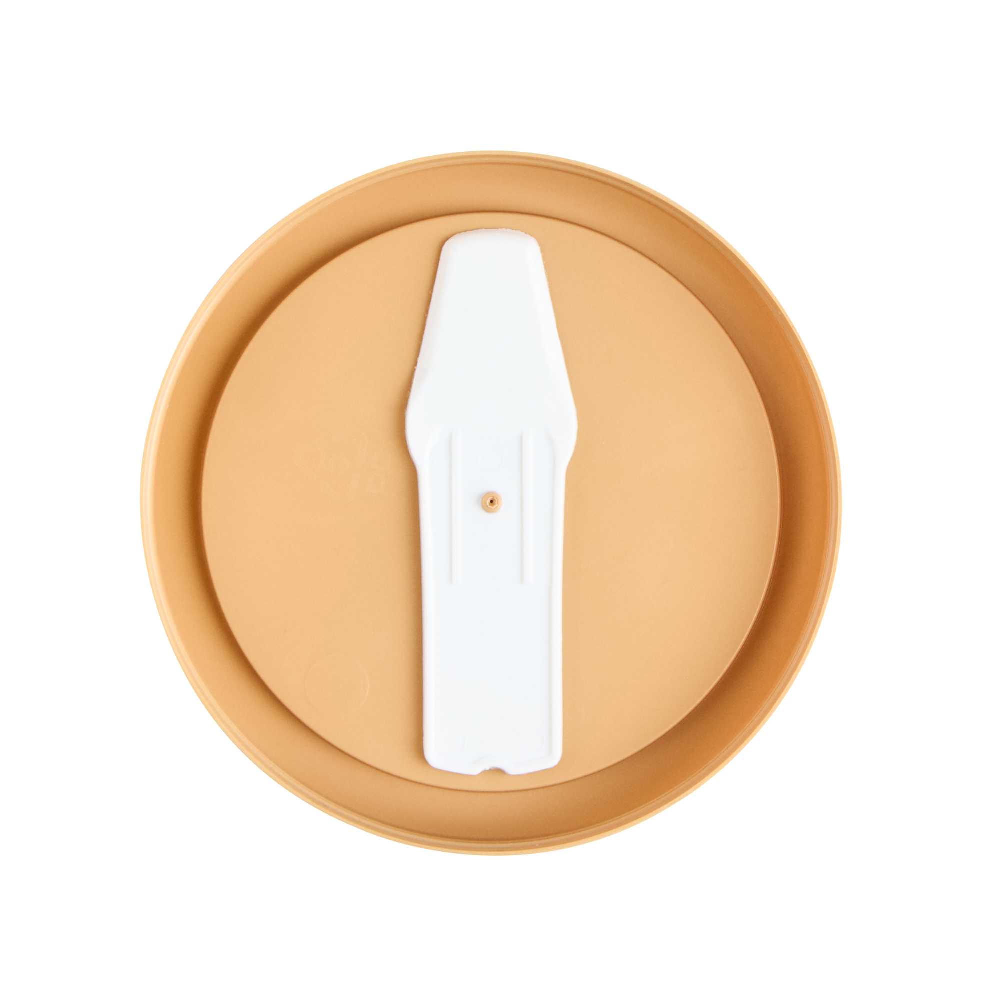 Coppetta Round Brown Plastic Lid - Fits 6 and 13 oz To Go Cups, with Spoon - 50 count box