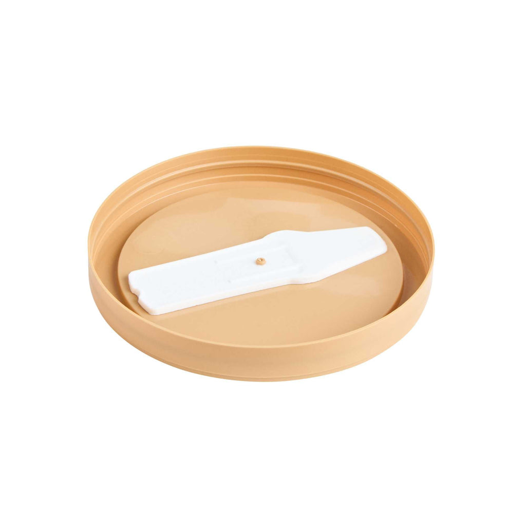Coppetta Round Brown Plastic Lid - Fits 6 and 13 oz To Go Cups, with Spoon - 50 count box