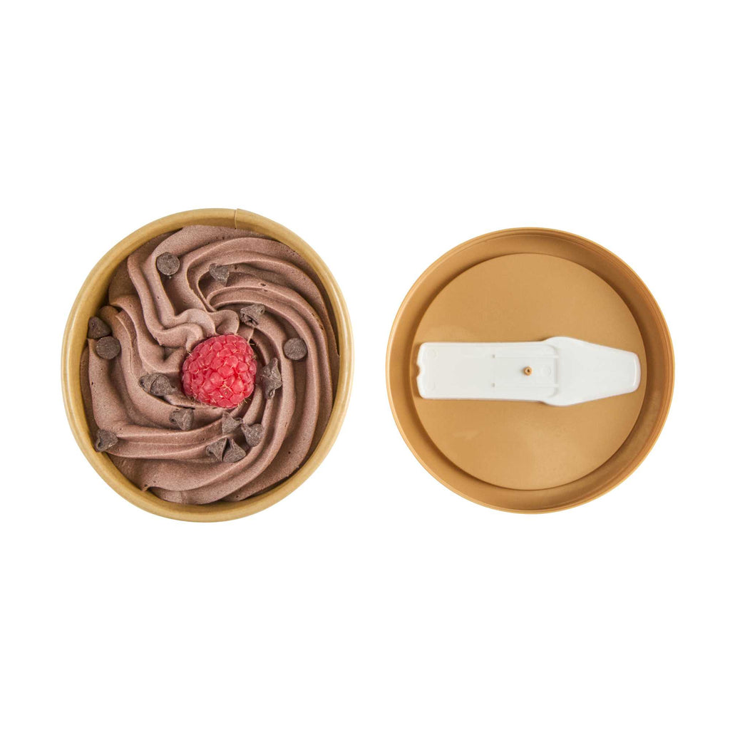 Coppetta Round Brown Plastic Lid - Fits 6 and 13 oz To Go Cups, with Spoon - 50 count box