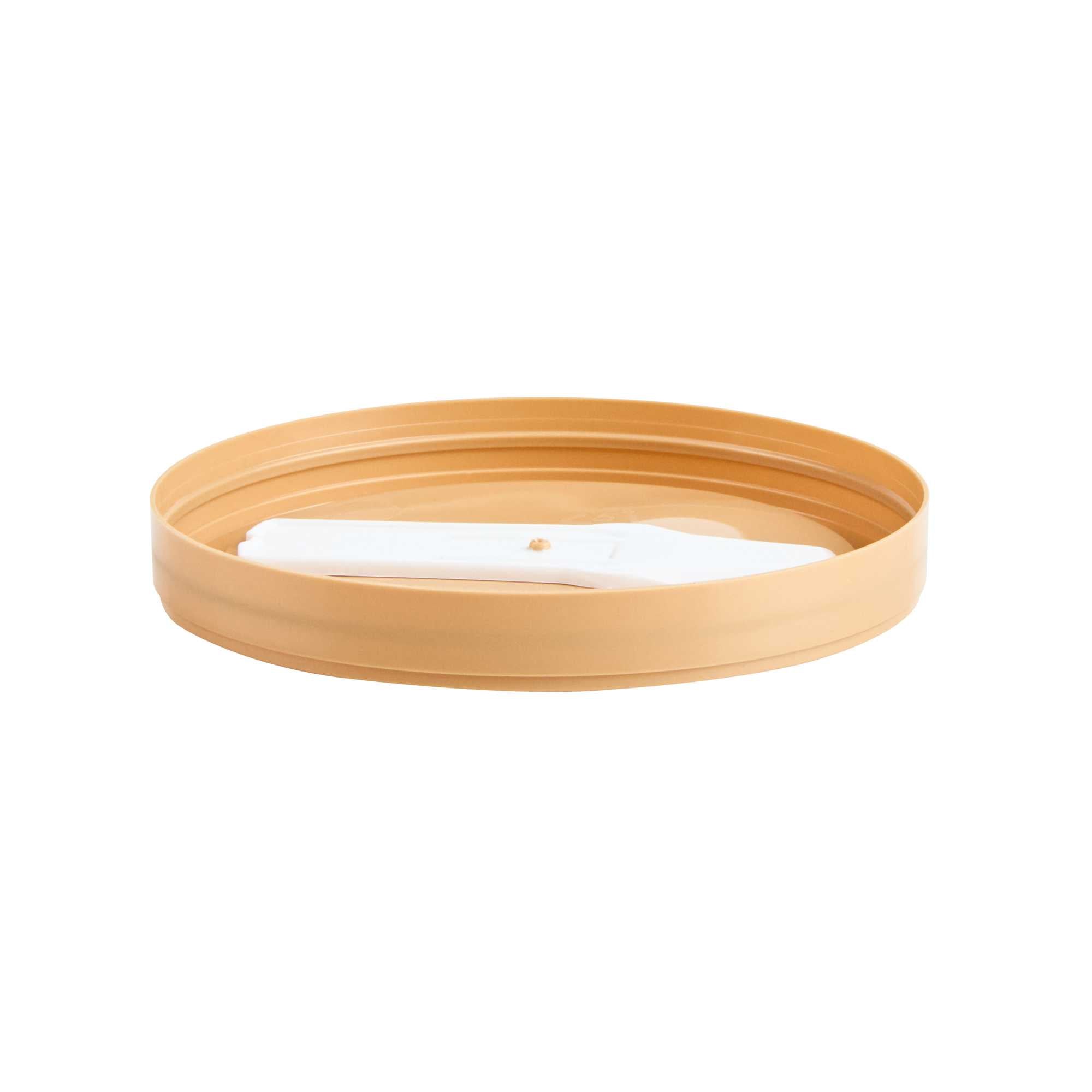 Coppetta Round Brown Plastic Lid - Fits 6 and 13 oz To Go Cups, with Spoon - 200 count box
