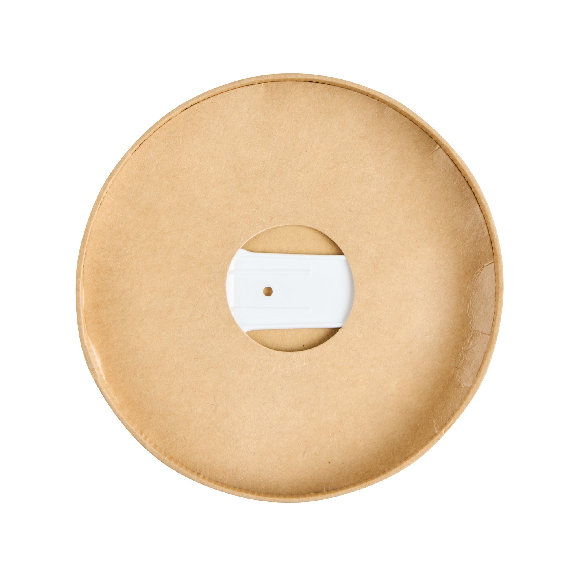 Coppetta Round Brown Paper Lid - Fits 12 oz To Go Cup, with Spoon - 3 3/4" x 3 3/4" x 1/2" - 200 count box
