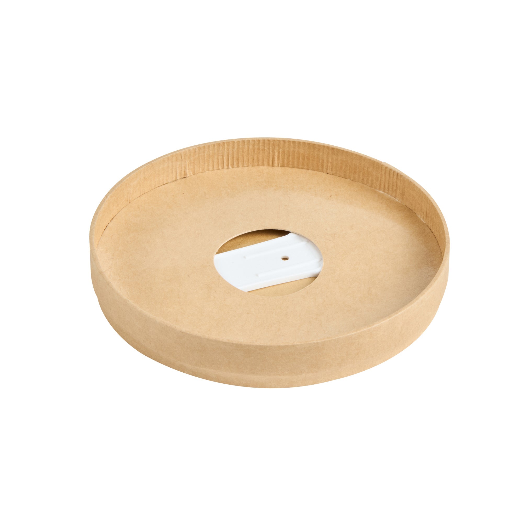 Coppetta Round Brown Paper Lid - Fits 12 oz To Go Cup, with Spoon - 3 3/4" x 3 3/4" x 1/2" - 200 count box