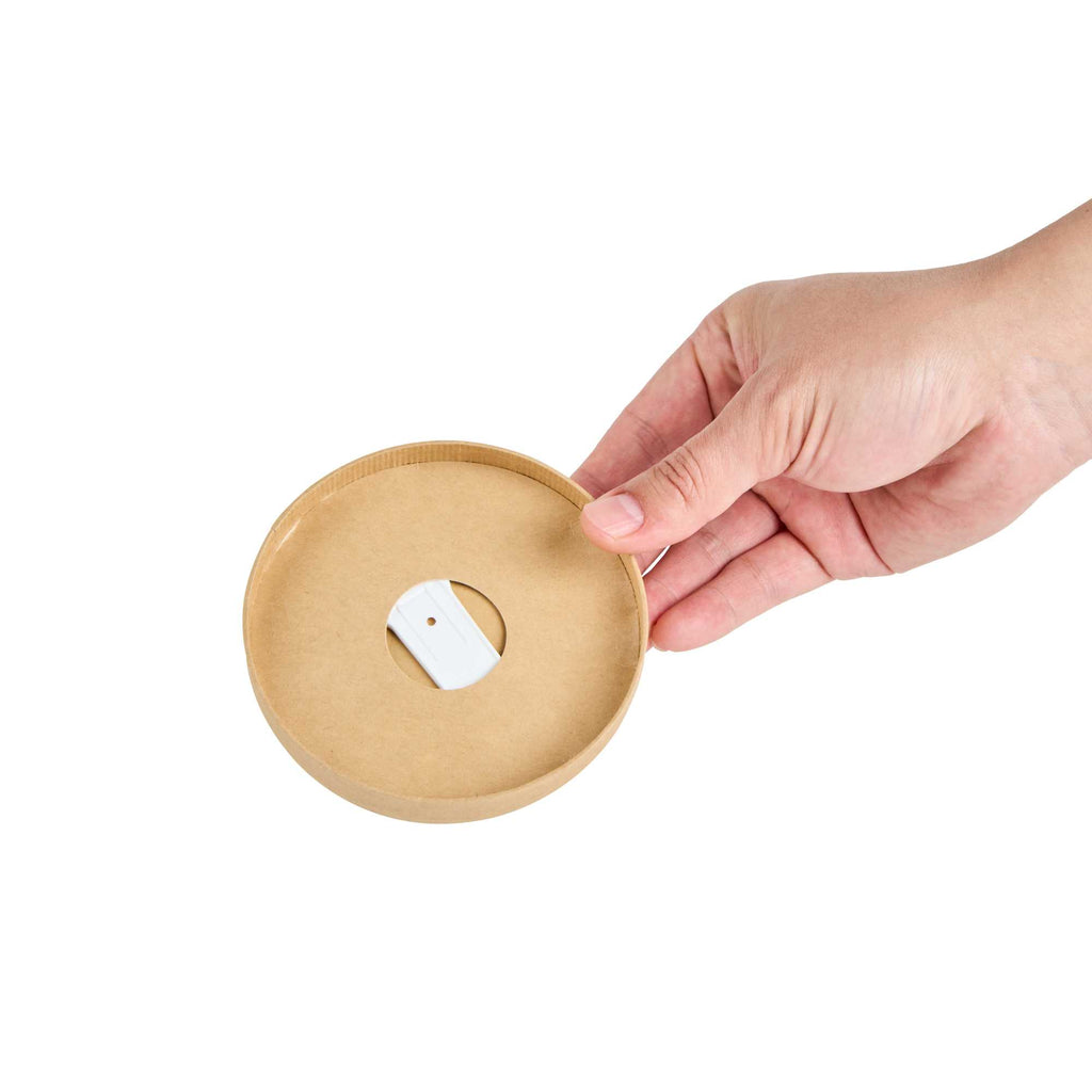 Coppetta Round Brown Paper Lid - Fits 12 oz To Go Cup, with Spoon - 3 3/4" x 3 3/4" x 1/2" - 50 count box