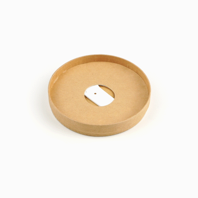 Coppetta Round Brown Paper Lid - Fits 12 oz To Go Cup, with Spoon - 3 3/4" x 3 3/4" x 1/2" - 50 count box
