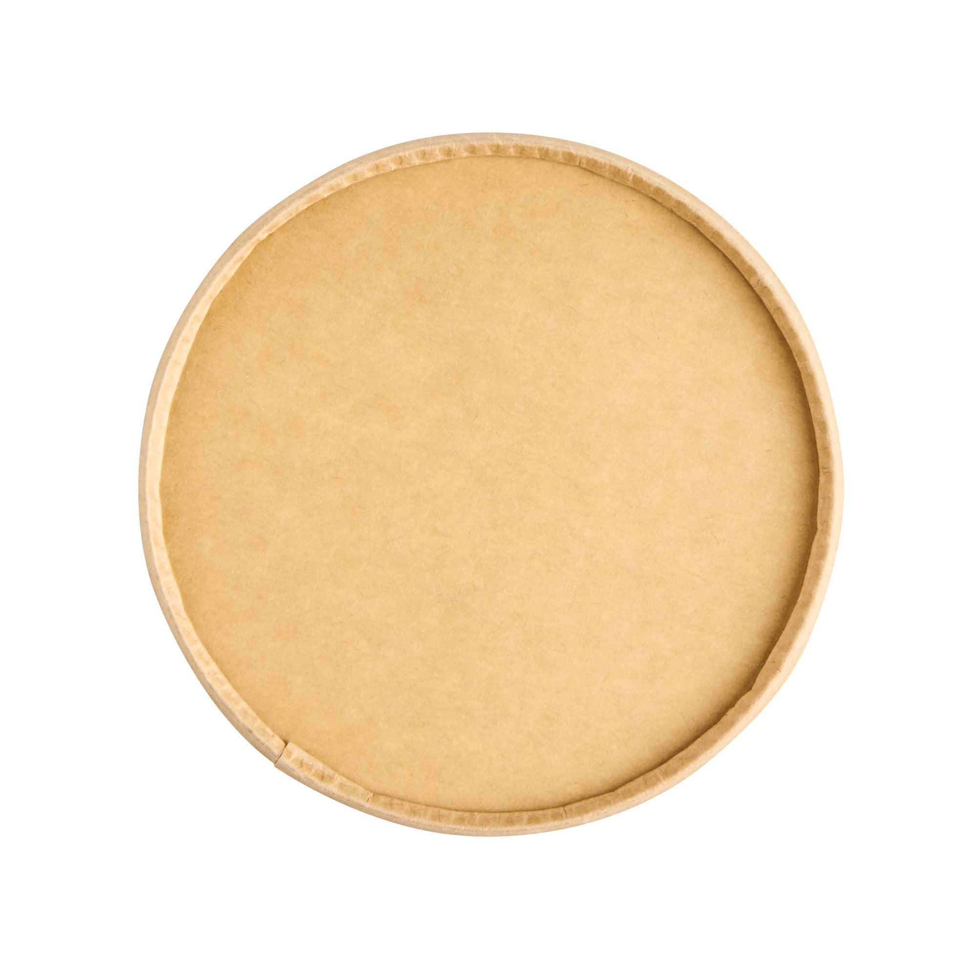 Coppetta Round Brown Paper Lid - Fits 12 oz To Go Cup, with Spoon - 3 3/4" x 3 3/4" x 1/2" - 200 count box