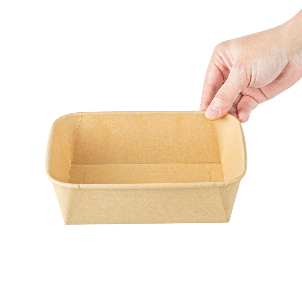 Bio Tek 44 oz Rectangle Kraft Paper Serving Container - 6 1/4" x 4 1/2" x 2 1/4" - 50 count box