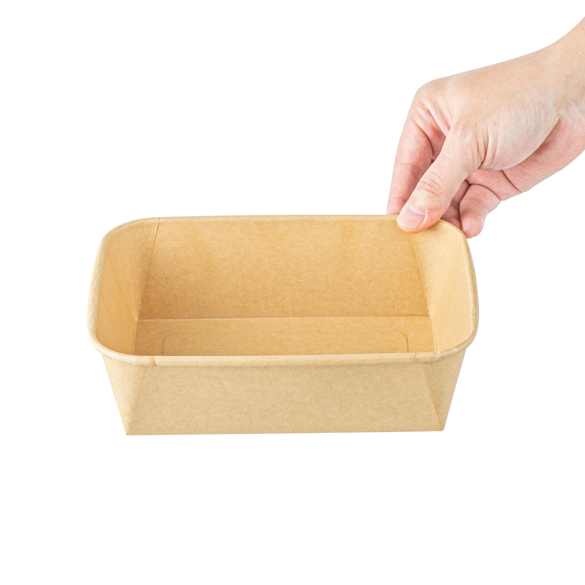 Bio Tek 44 oz Rectangle Kraft Paper Serving Container - 6 1/4" x 4 1/2" x 2 1/4" - 50 count box