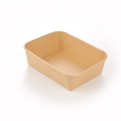 Bio Tek 44 oz Rectangle Kraft Paper Serving Container - 6 1/4" x 4 1/2" x 2 1/4" - 50 count box