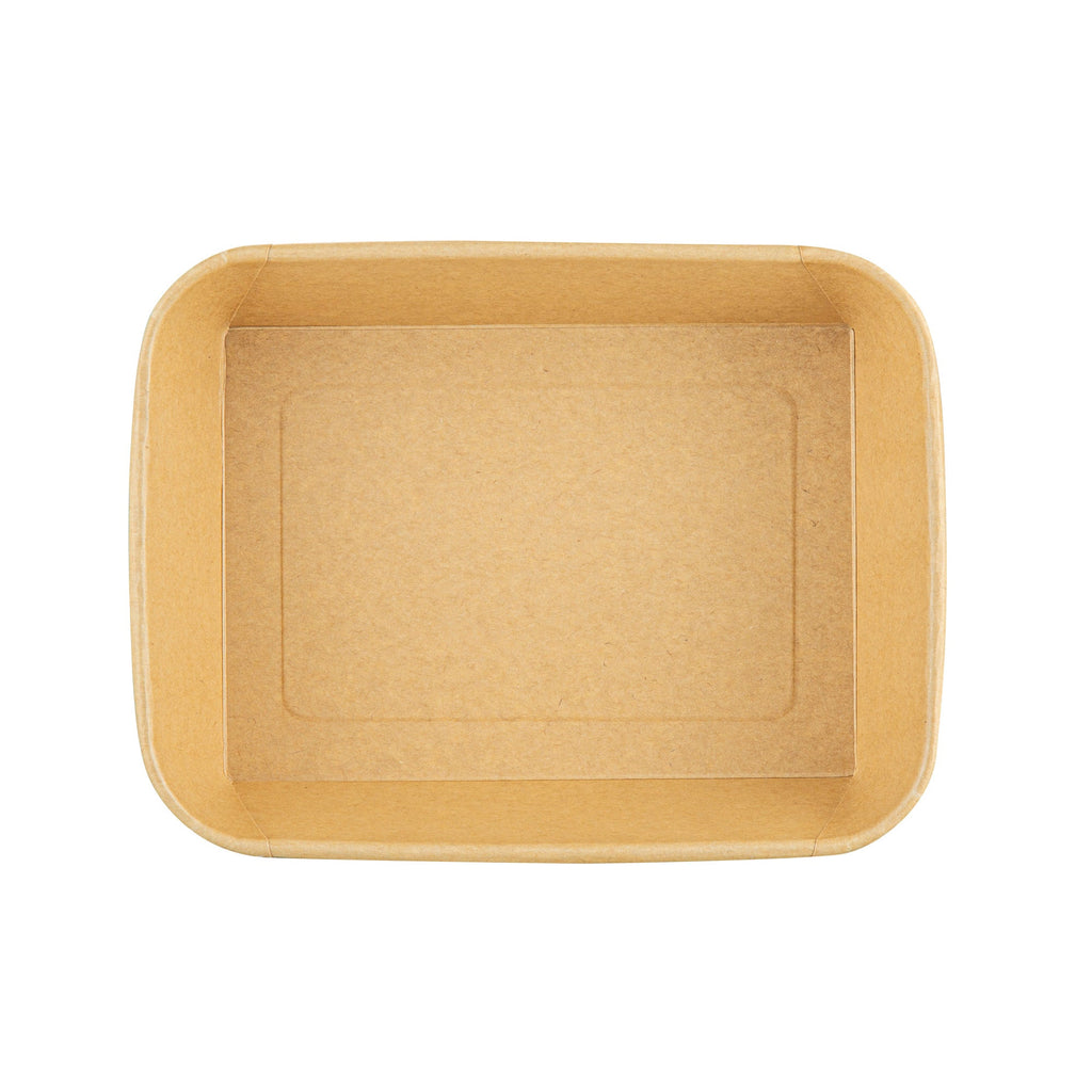 Bio Tek 44 oz Rectangle Kraft Paper Serving Container - 6 1/4" x 4 1/2" x 2 1/4" - 50 count box