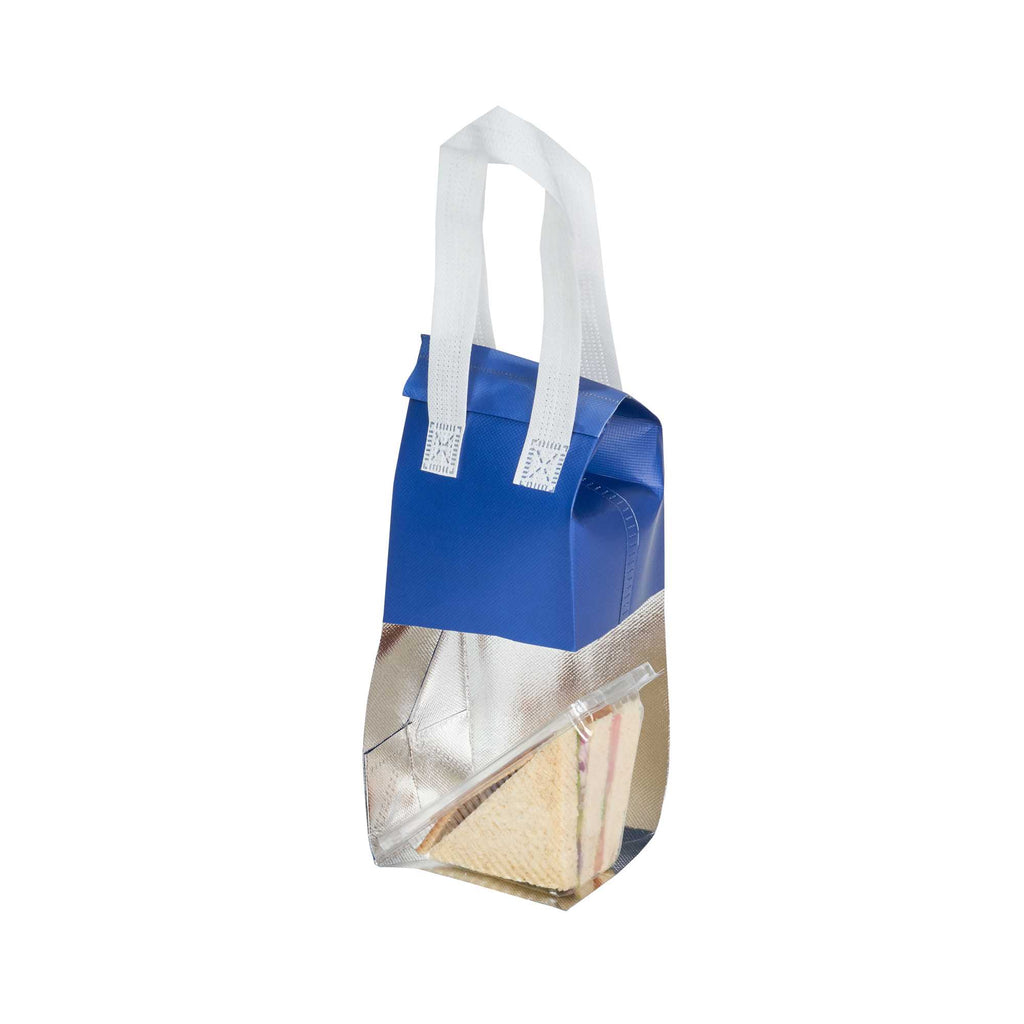 Bag Tek Blue Insulated Take Out Bag - Tamper-Evident - 4 3/4" x 4" x 11" - 25 count box
