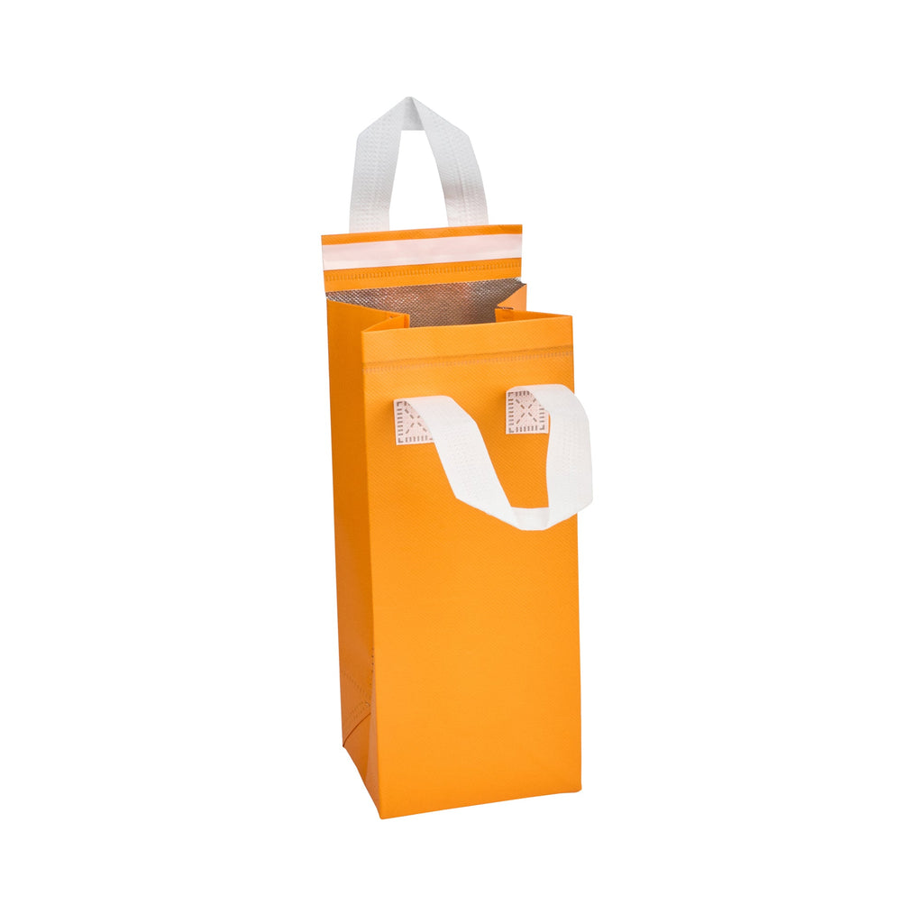 Bag Tek Orange Insulated Take Out Bag - Tamper-Evident - 4 3/4" x 4" x 11" - 100 count box