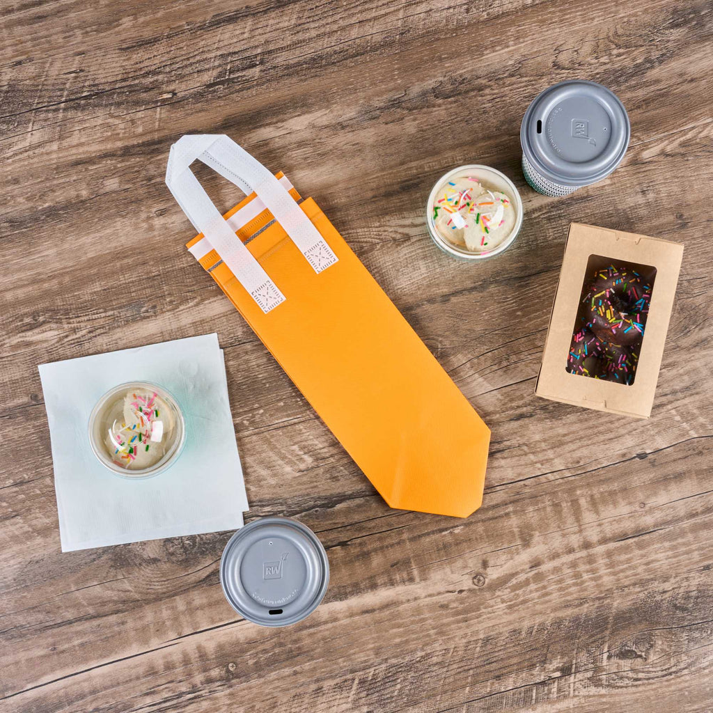 Bag Tek Orange Insulated Take Out Bag - Tamper-Evident - 4 3/4" x 4" x 11" - 25 count box