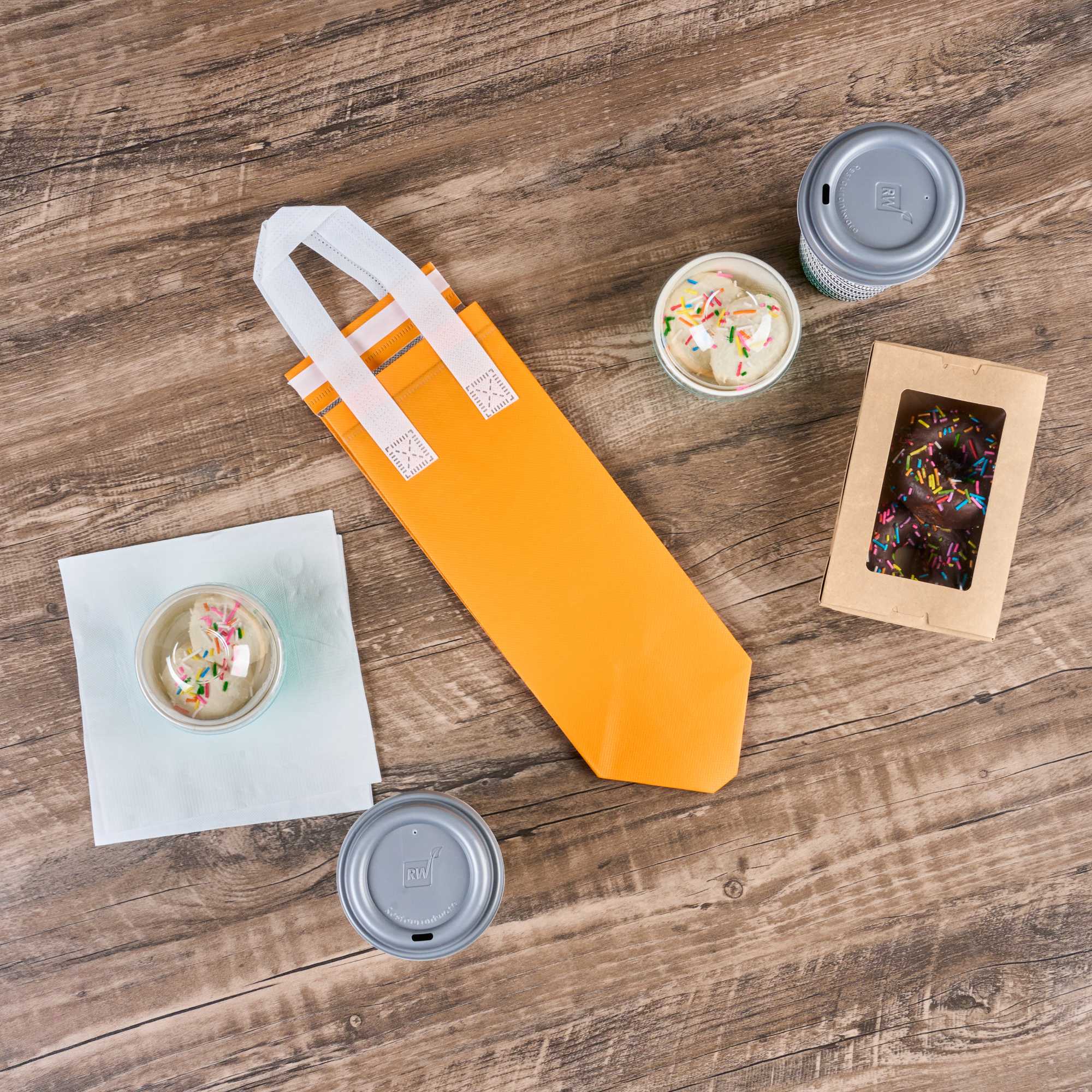 Bag Tek Orange Insulated Take Out Bag - Tamper-Evident - 4 3/4" x 4" x 11" - 25 count box