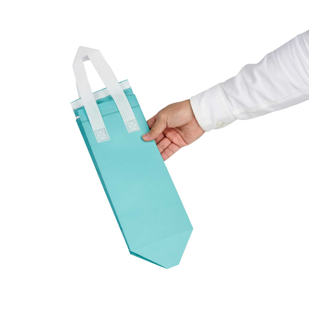 Bag Tek Teal Insulated Take Out Bag - Tamper-Evident - 4 3/4" x 4" x 11" - 25 count box