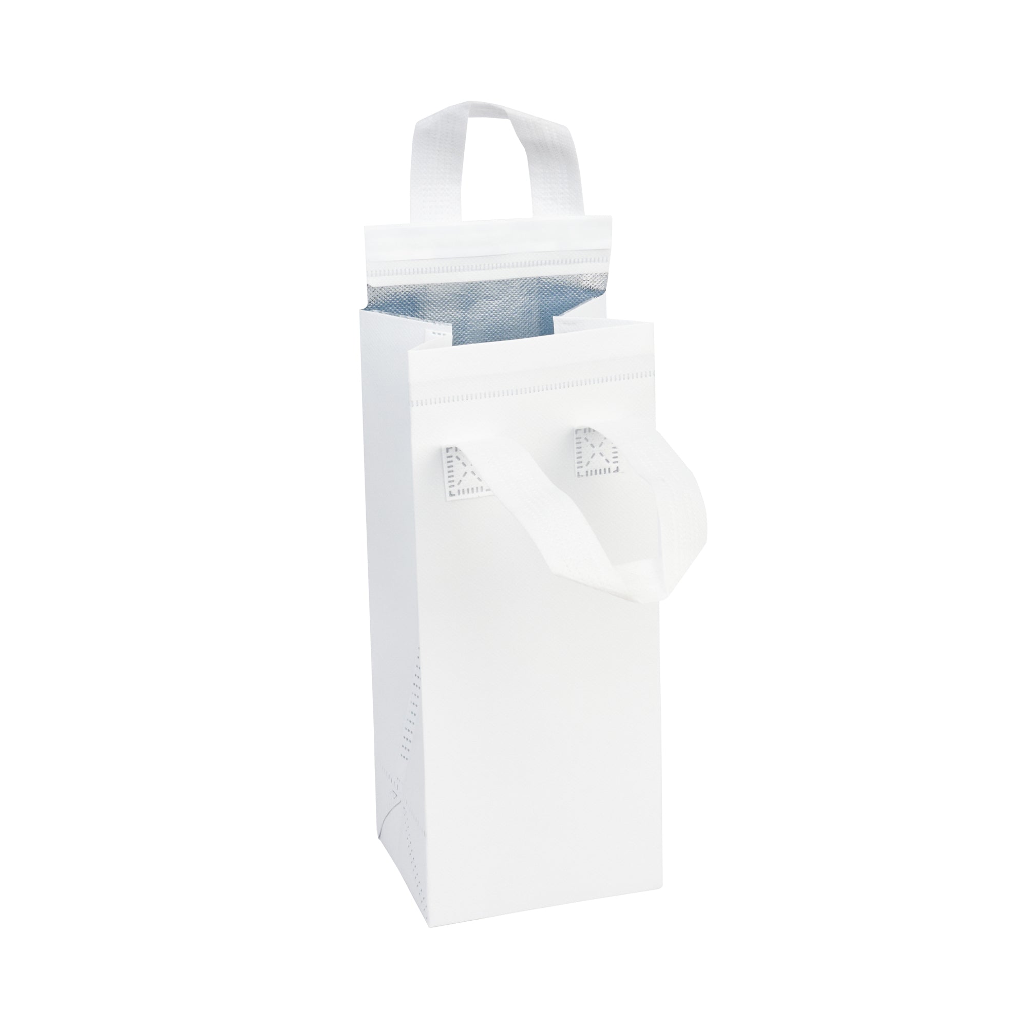 Bag Tek White Insulated Take Out Bag - Tamper-Evident - 4 3/4" x 4" x 11" - 100 count box