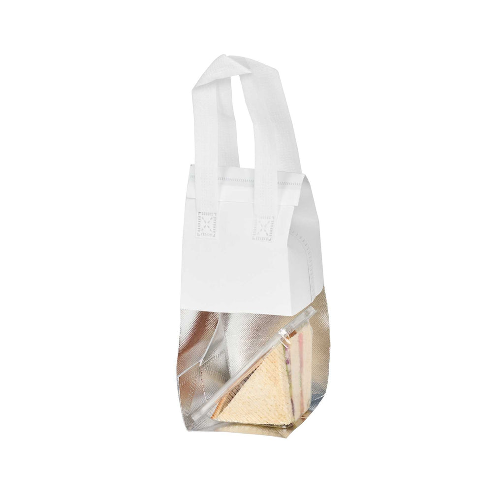 Bag Tek White Insulated Take Out Bag - Tamper-Evident - 4 3/4" x 4" x 11" - 25 count box