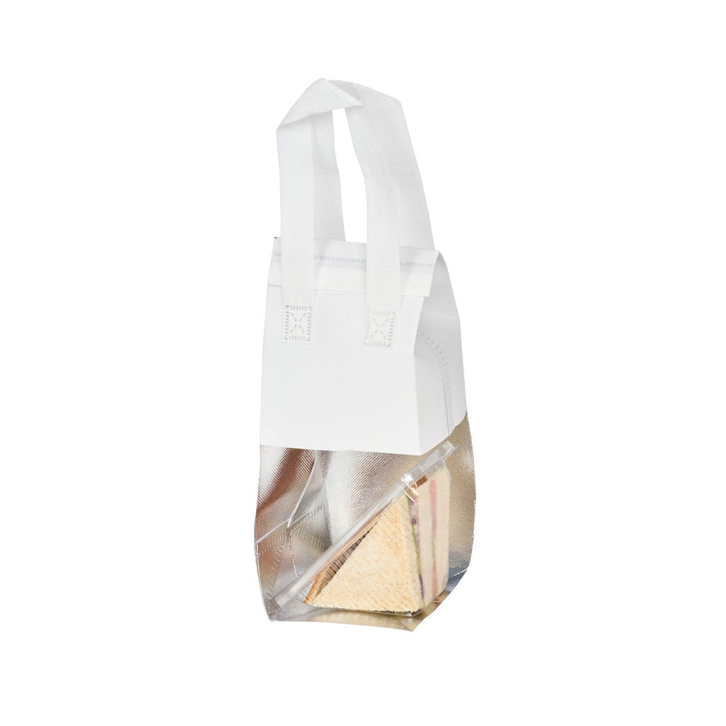Bag Tek White Insulated Take Out Bag - Tamper-Evident - 4 3/4" x 4" x 11" - 100 count box