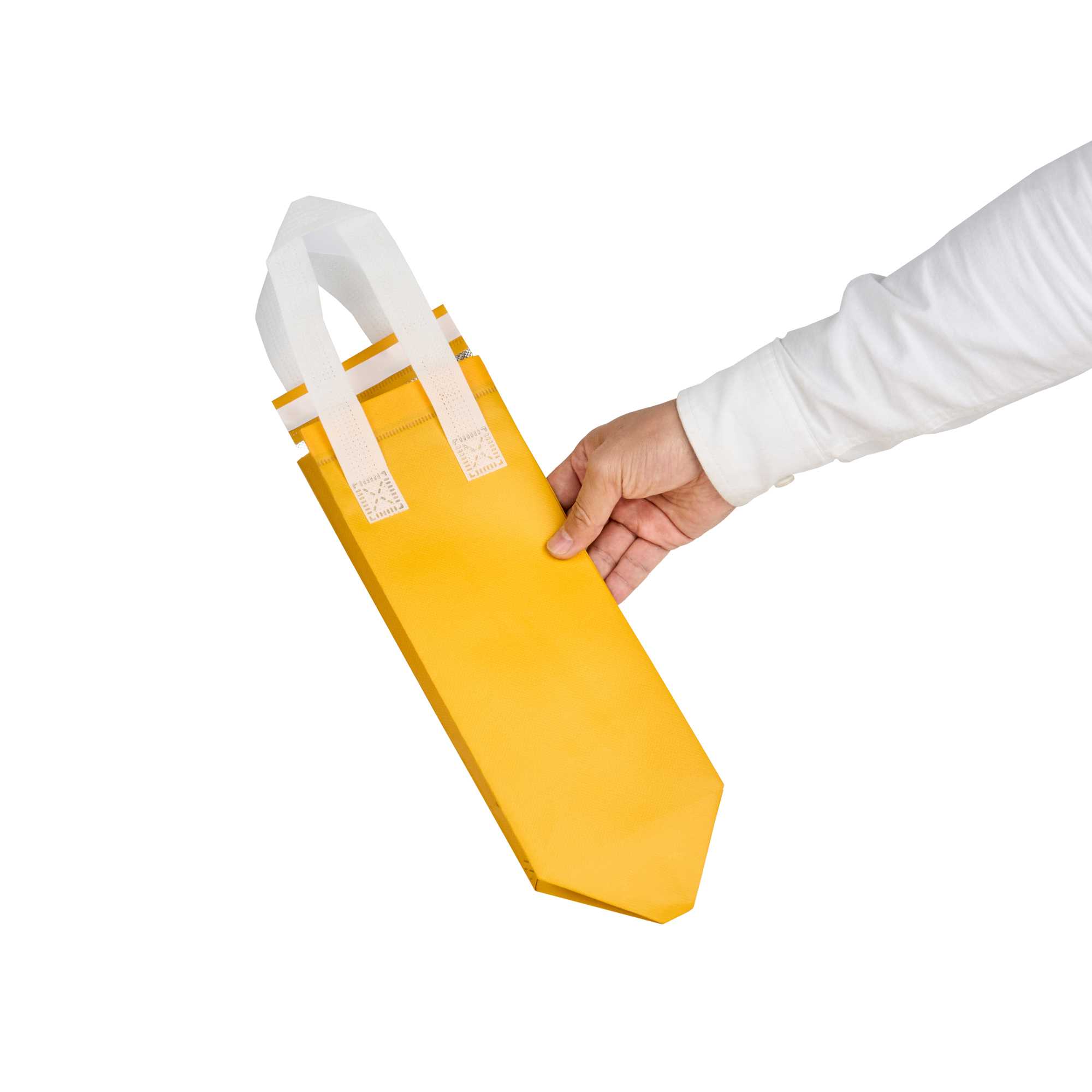 Bag Tek Yellow Insulated Take Out Bag - Tamper-Evident - 4 3/4" x 4" x 11" - 25 count box