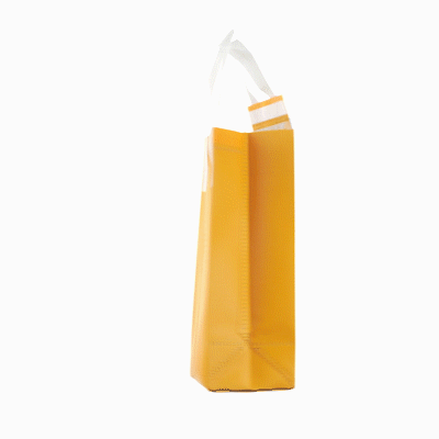 Bag Tek Yellow Insulated Take Out Bag - Tamper-Evident - 4 3/4" x 4" x 11" - 25 count box