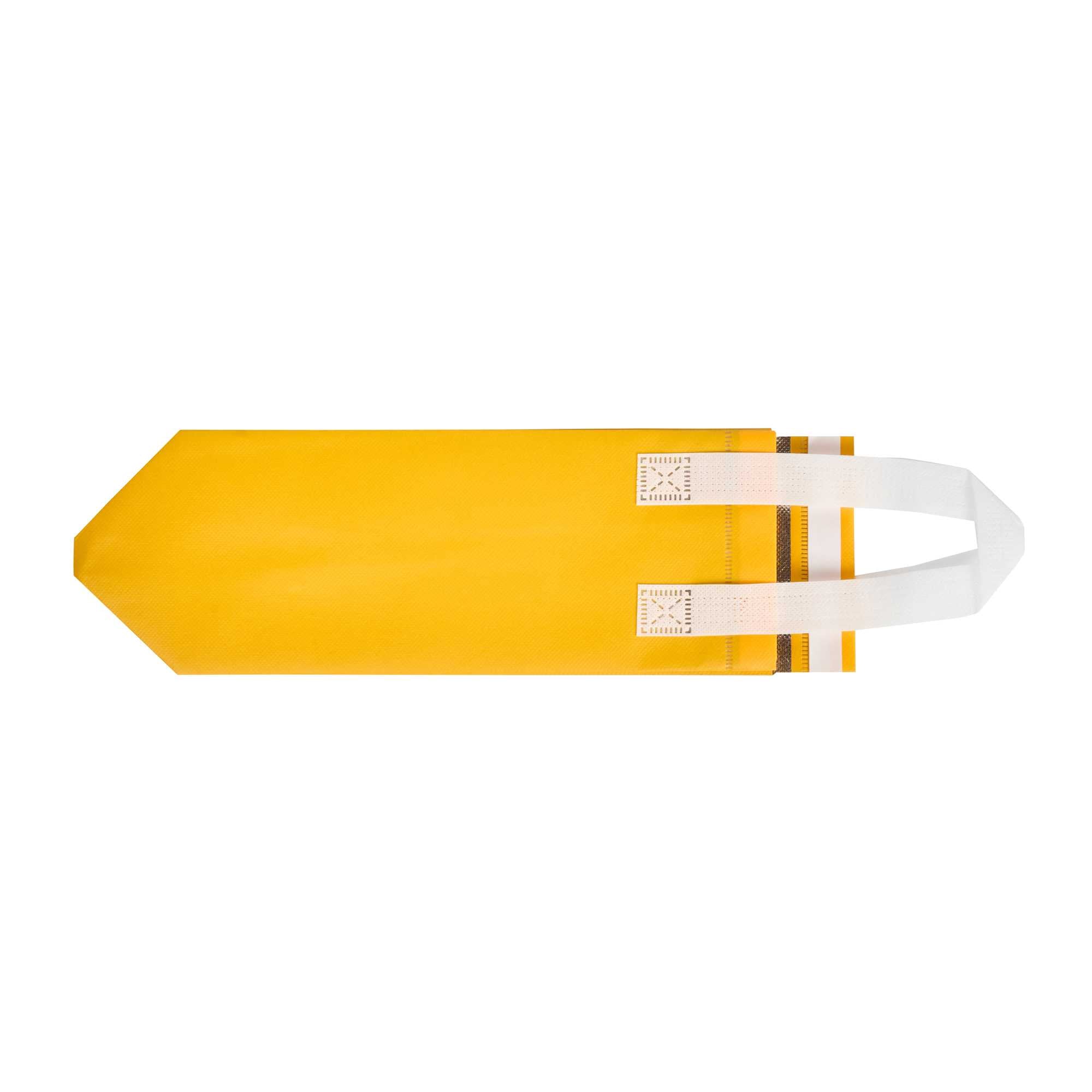 Bag Tek Yellow Insulated Take Out Bag - Tamper-Evident - 4 3/4" x 4" x 11" - 25 count box