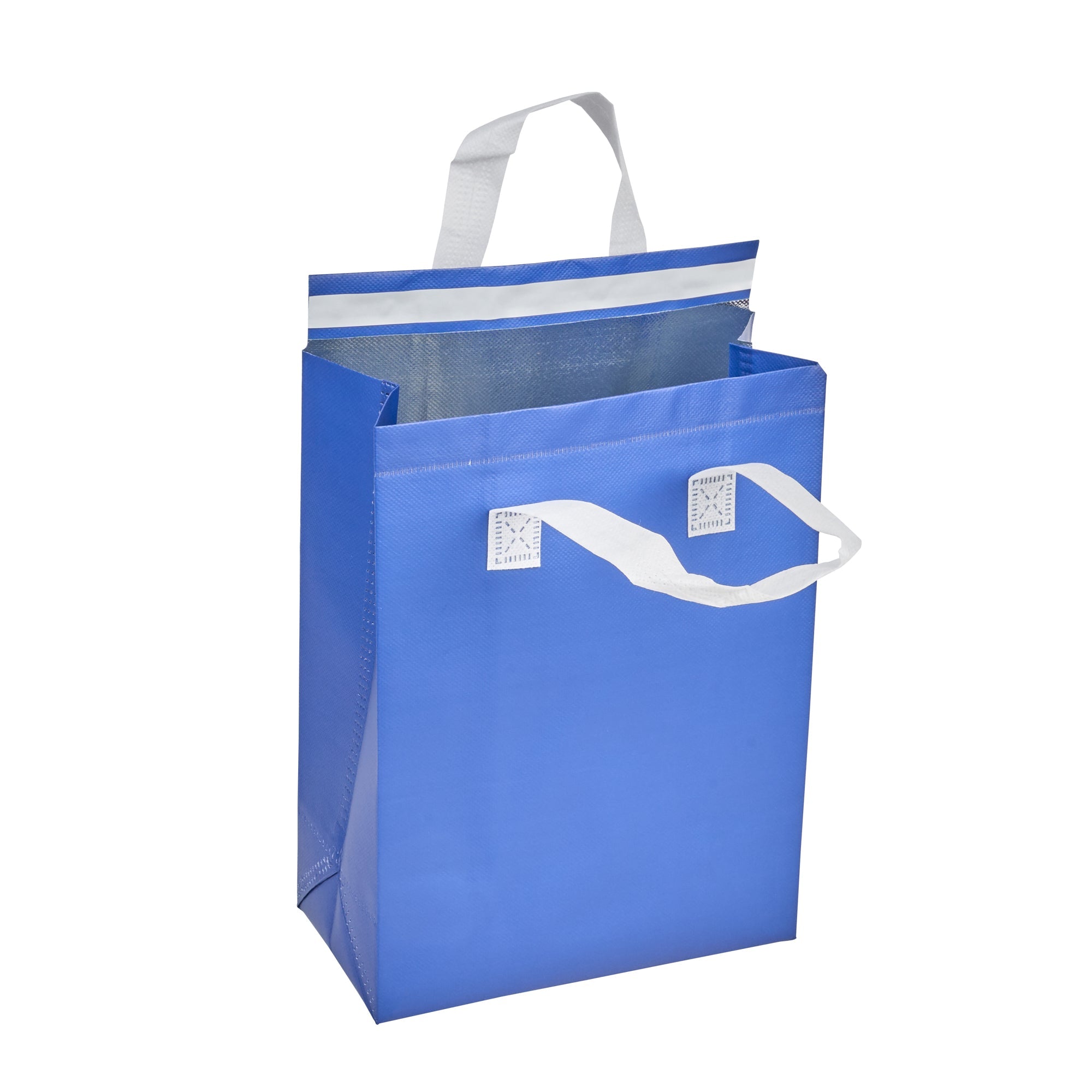 Bag Tek Blue Insulated Take Out Bag - Tamper-Evident - 8 1/4" x 4 1/4" x 10 3/4" - 100 count box