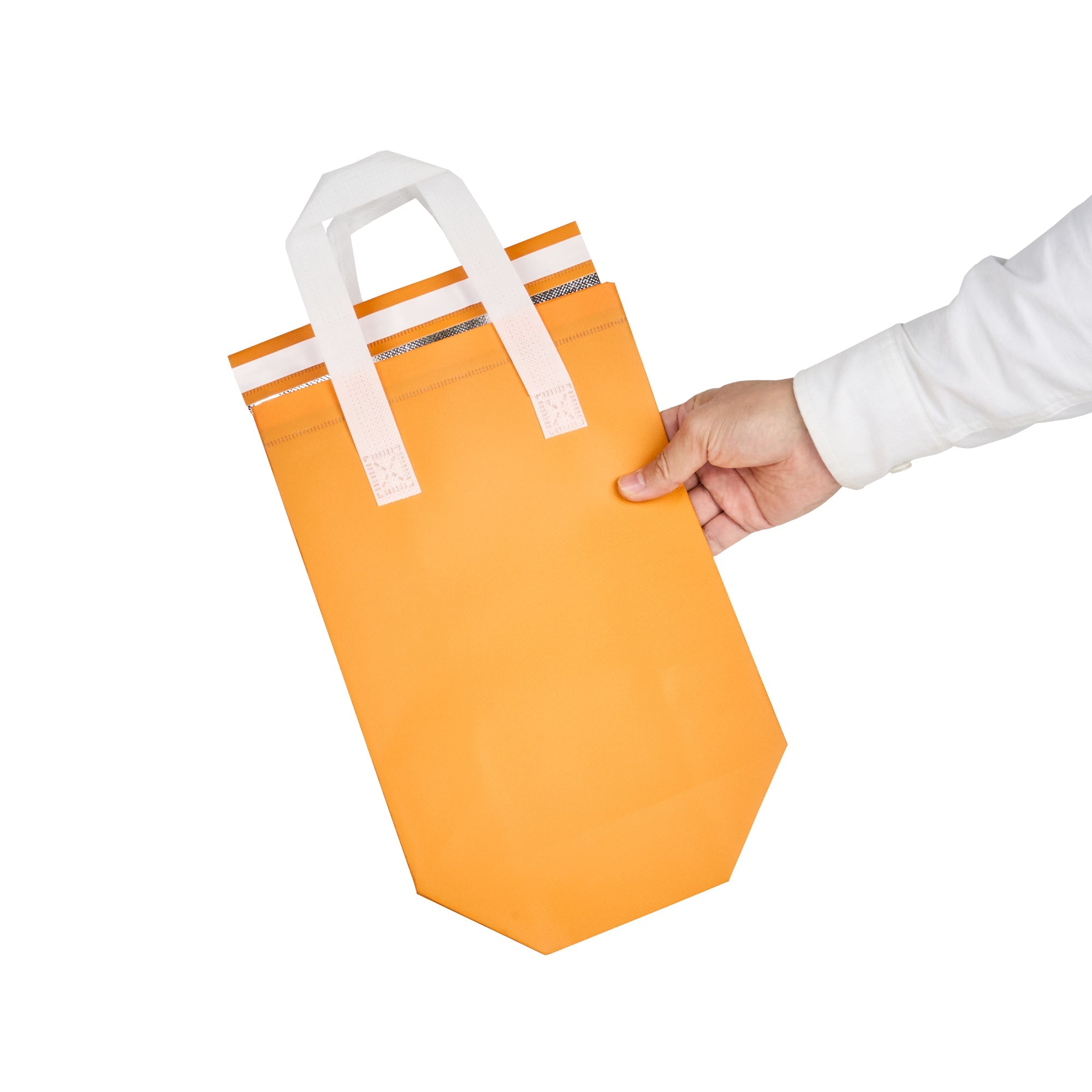 Bag Tek Orange Insulated Take Out Bag - Tamper-Evident - 8 1/4" x 4 1/4" x 10 3/4" - 100 count box