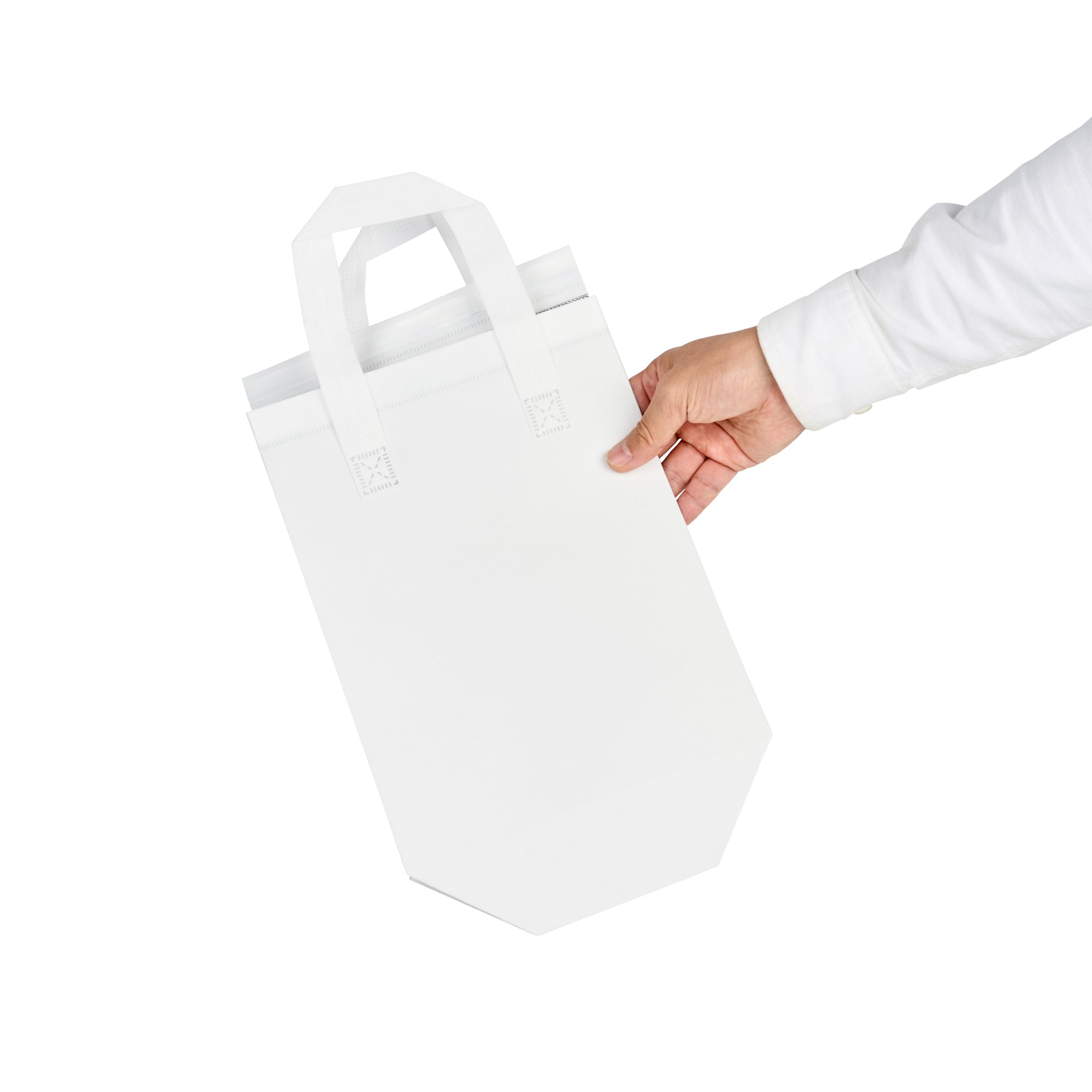 Bag Tek White Insulated Take Out Bag - Tamper-Evident - 8 1/4" x 4 1/4" x 10 3/4" - 100 count box