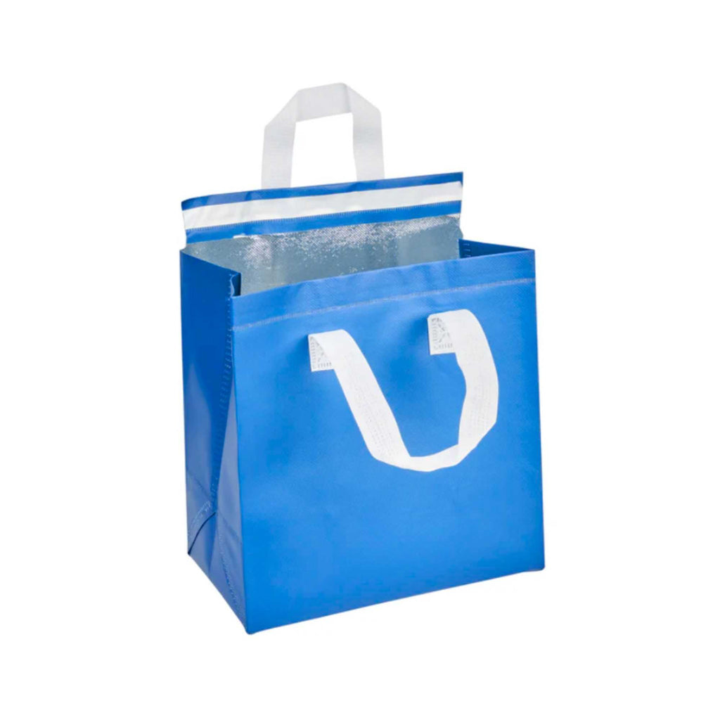 Bag Tek Blue Insulated Take Out Bag - Tamper-Evident - 9 1/2" x 6" x 10 1/4" - 100 count box