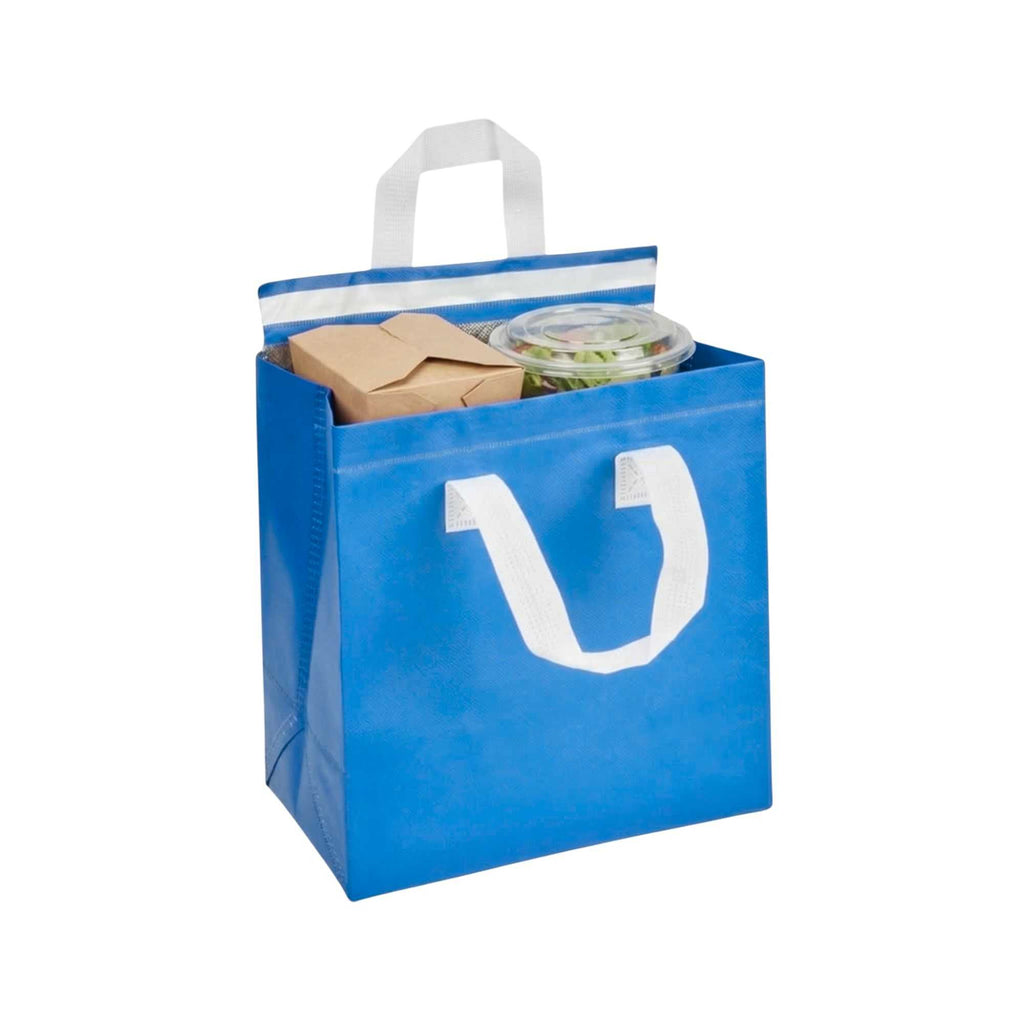 Bag Tek Blue Insulated Take Out Bag - Tamper-Evident - 9 1/2" x 6" x 10 1/4" - 100 count box