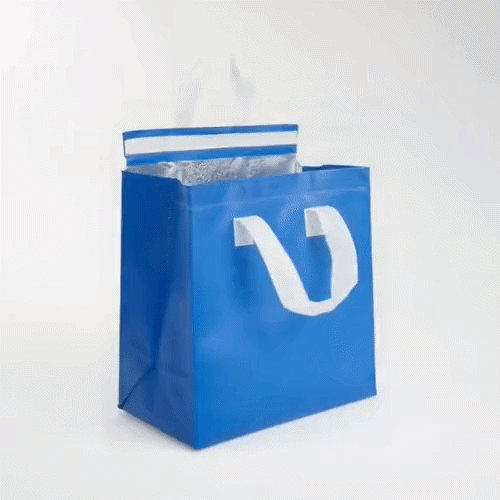 Bag Tek Blue Insulated Take Out Bag - Tamper-Evident - 9 1/2" x 6" x 10 1/4" - 25 count box