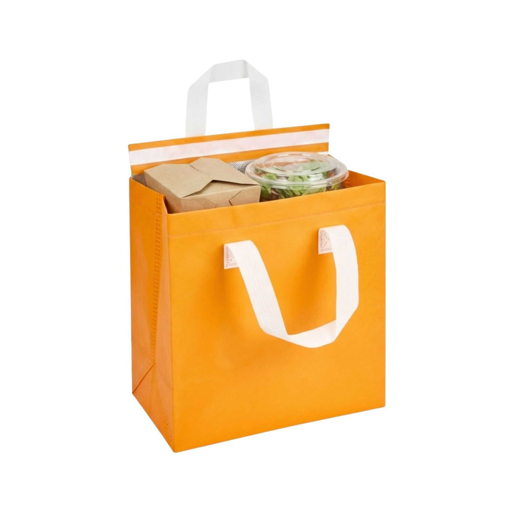 Bag Tek Orange Insulated Take Out Bag - Tamper-Evident - 9 1/2" x 6" x 10 1/4" - 100 count box