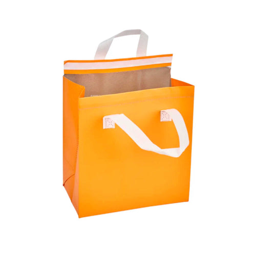 Bag Tek Orange Insulated Take Out Bag - Tamper-Evident - 9 1/2" x 6" x 10 1/4" - 25 count box