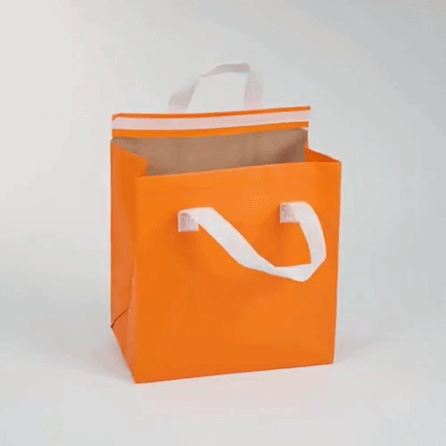 Bag Tek Orange Insulated Take Out Bag - Tamper-Evident - 9 1/2" x 6" x 10 1/4" - 25 count box