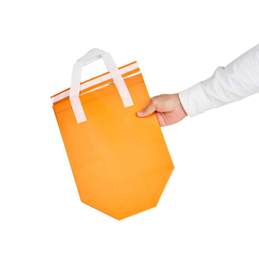 Bag Tek Orange Insulated Take Out Bag - Tamper-Evident - 9 1/2" x 6" x 10 1/4" - 100 count box